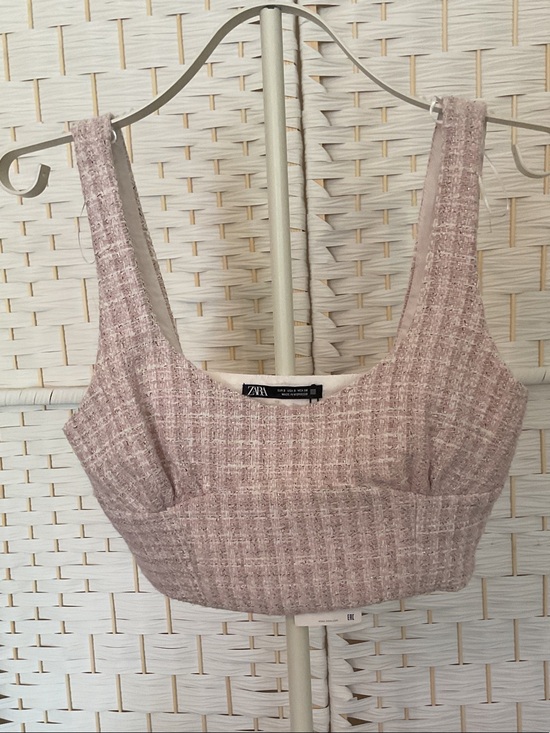 Zara Tops - Zara Blush Tweed Crop Camisole